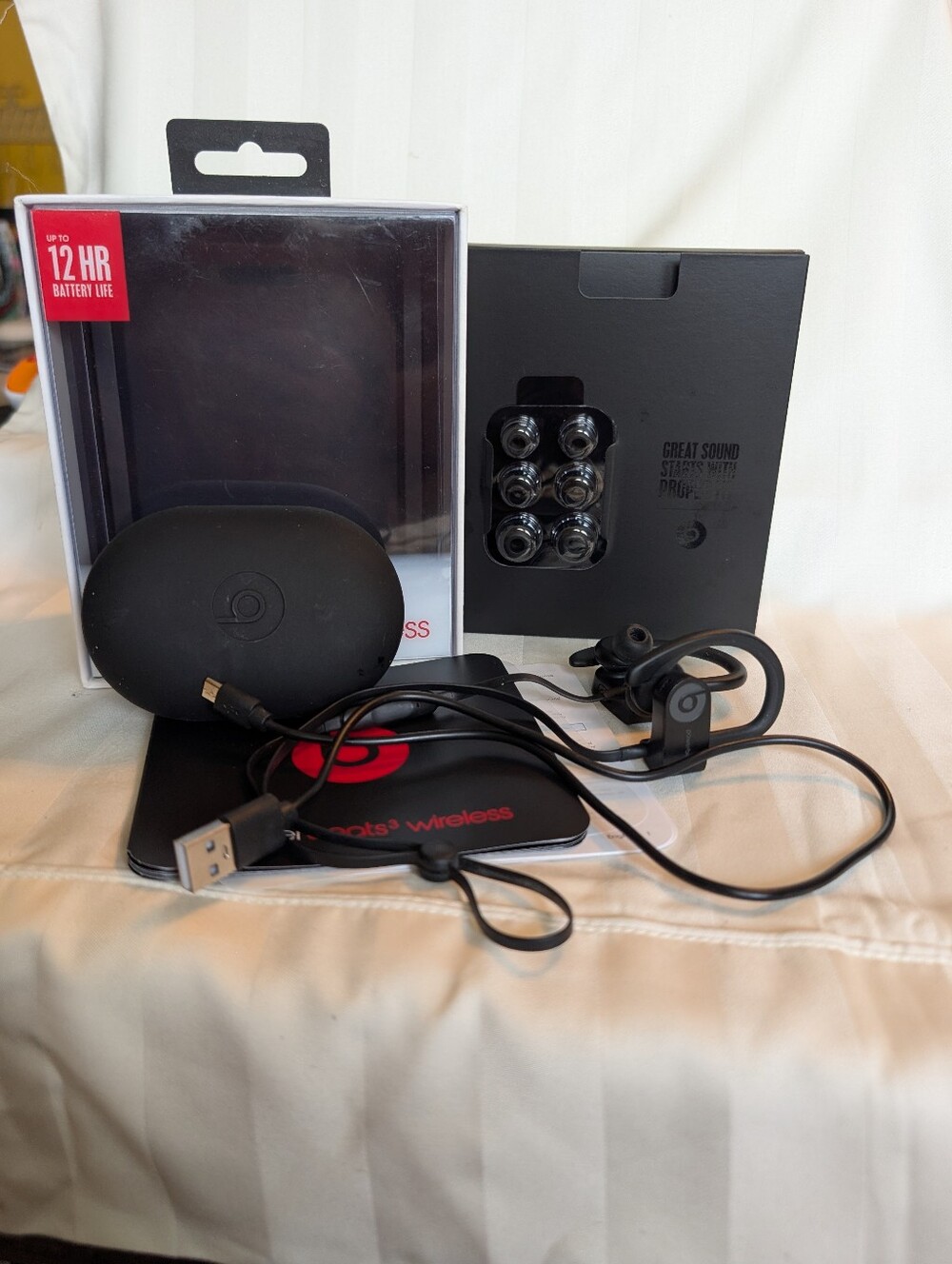 Beats Powerbeats3 Wireless Earbuds Black Complete Box + Charger